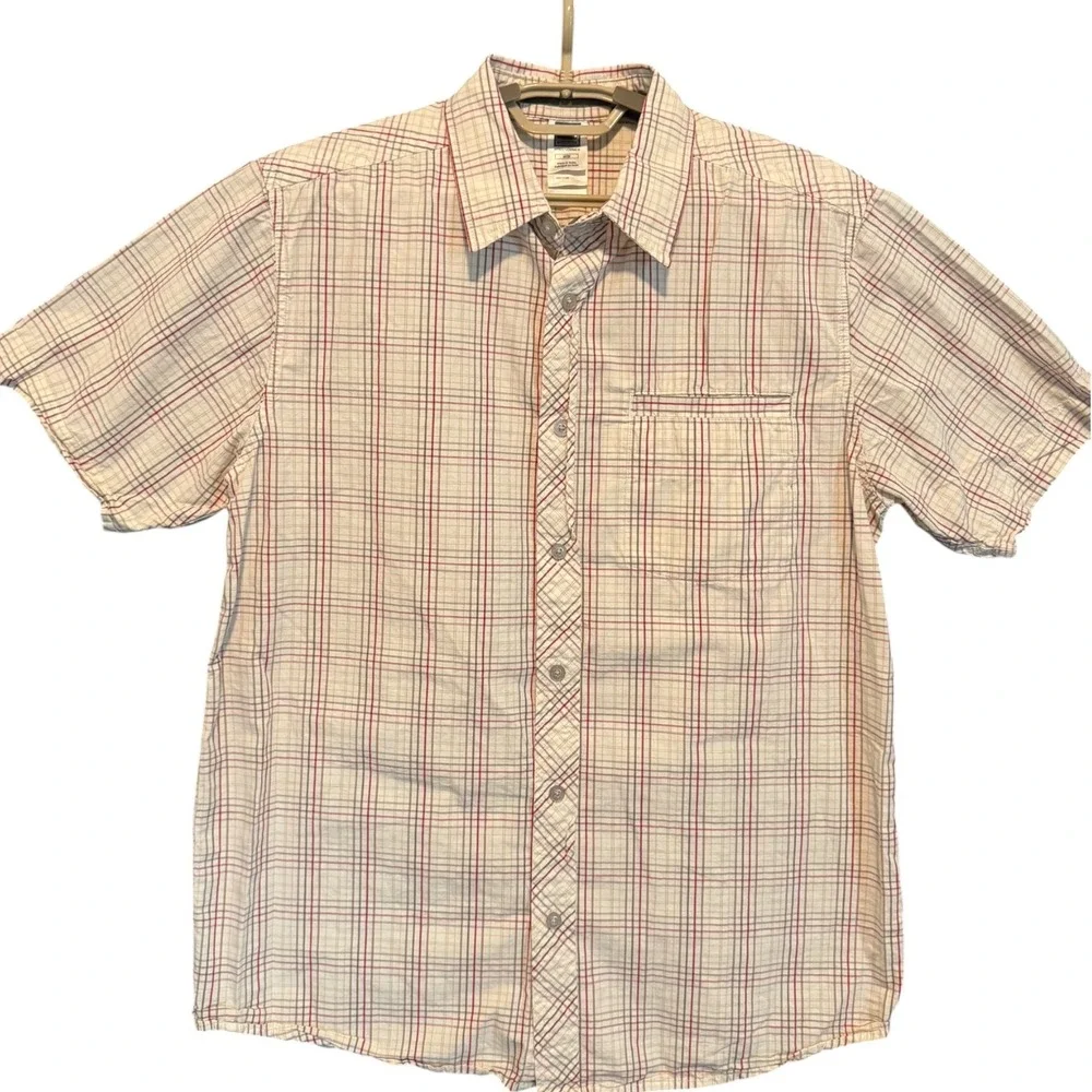The North Face A5 Series Mens Medium‎ Plaid Short Sleeve Button Down Preppy